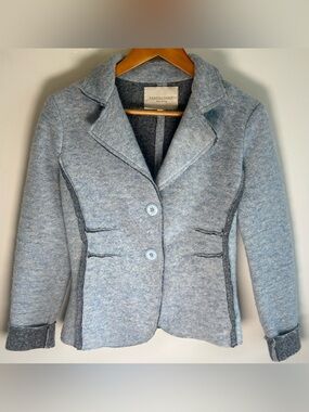 Marisa & Marie Boiled Wool Blazer Jacket Women’s Size S Blue Made in Italy